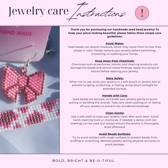 Handmade Tartan plaid seed bead tree earrings - Picture 3 of 5